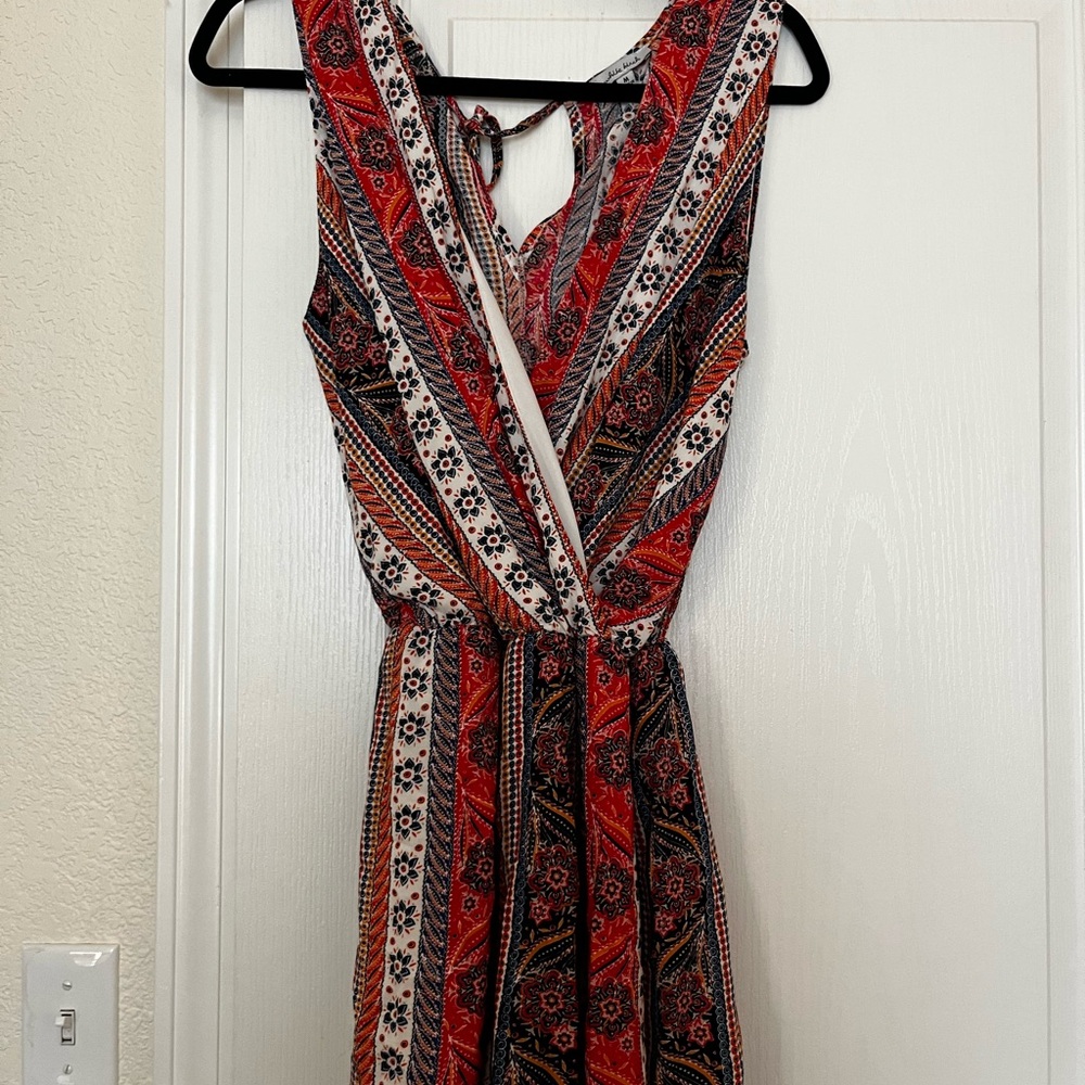 Bohemian Red and Black Sleeveless romper